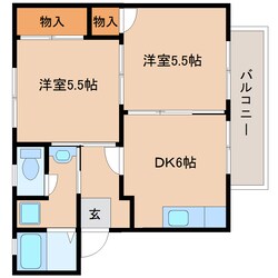 大和西大寺駅 バス6分  北秋篠下車：停歩2分 1階の物件間取画像